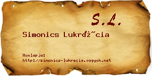 Simonics Lukrécia névjegykártya